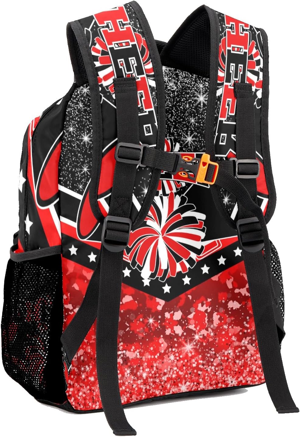 Personalized Cheer Red Cheerleader Shoulders Bags Daypack with Name School Bookbag for Sports Party Traveling