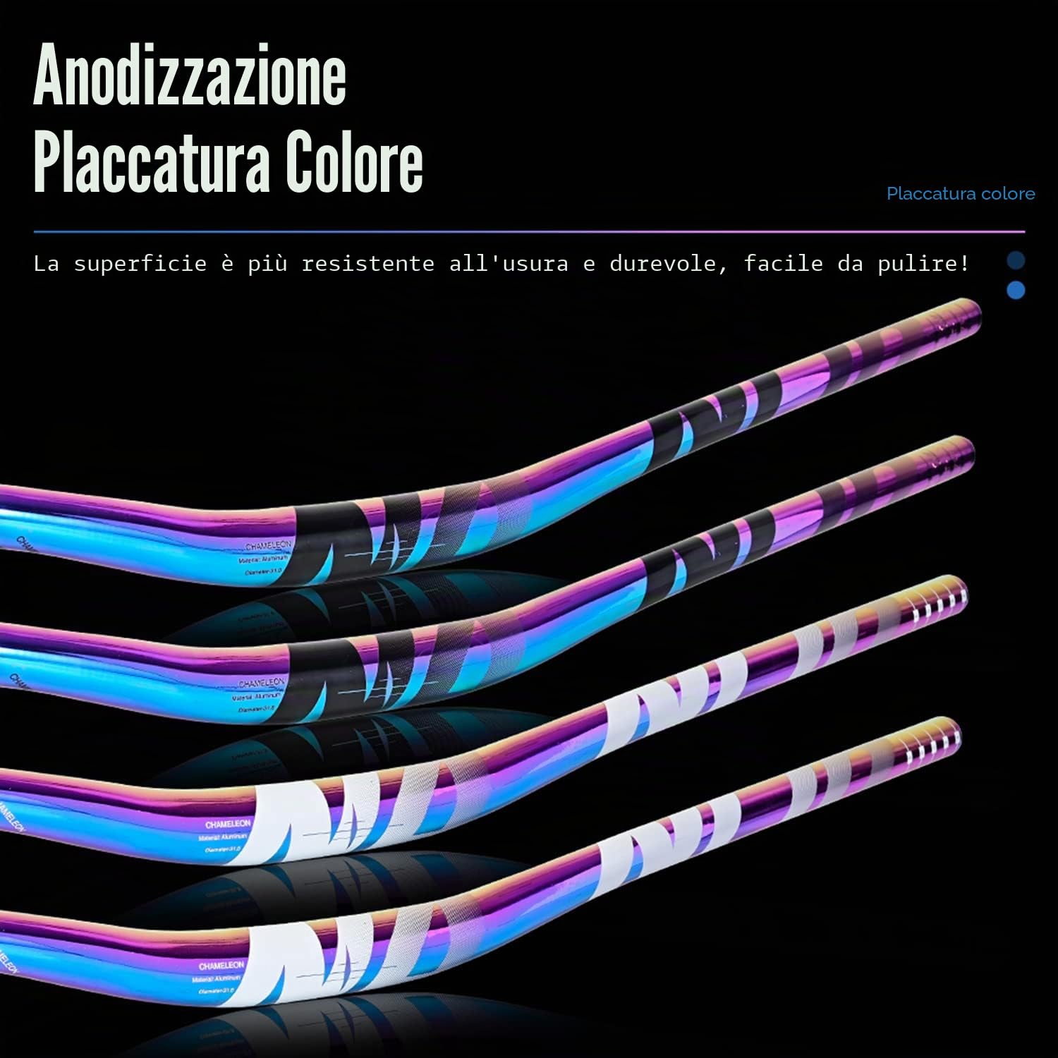 Manubrio Bici BMX MTB AM XC Downhill Racing Rise Manubrio Lega di Alluminio Colorato Arcobaleno Manubrio 31.8mm * 780mm