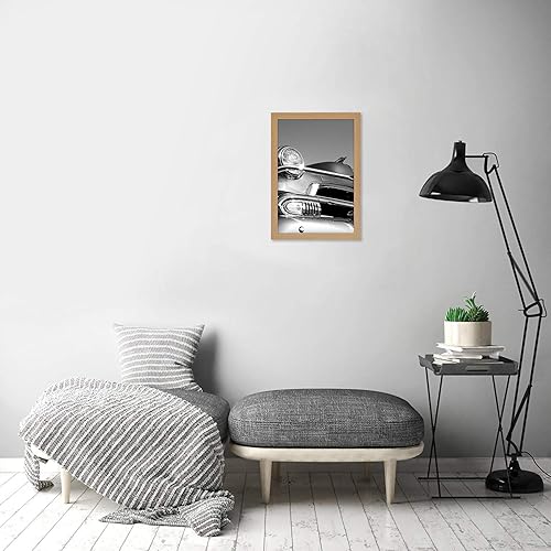 Vista 496 de Americanflat - Marco para póster de 71 x 74 cm con plexiglás pulido, portarretratos negro de madera industrializada, Epic Collection, marco ancho