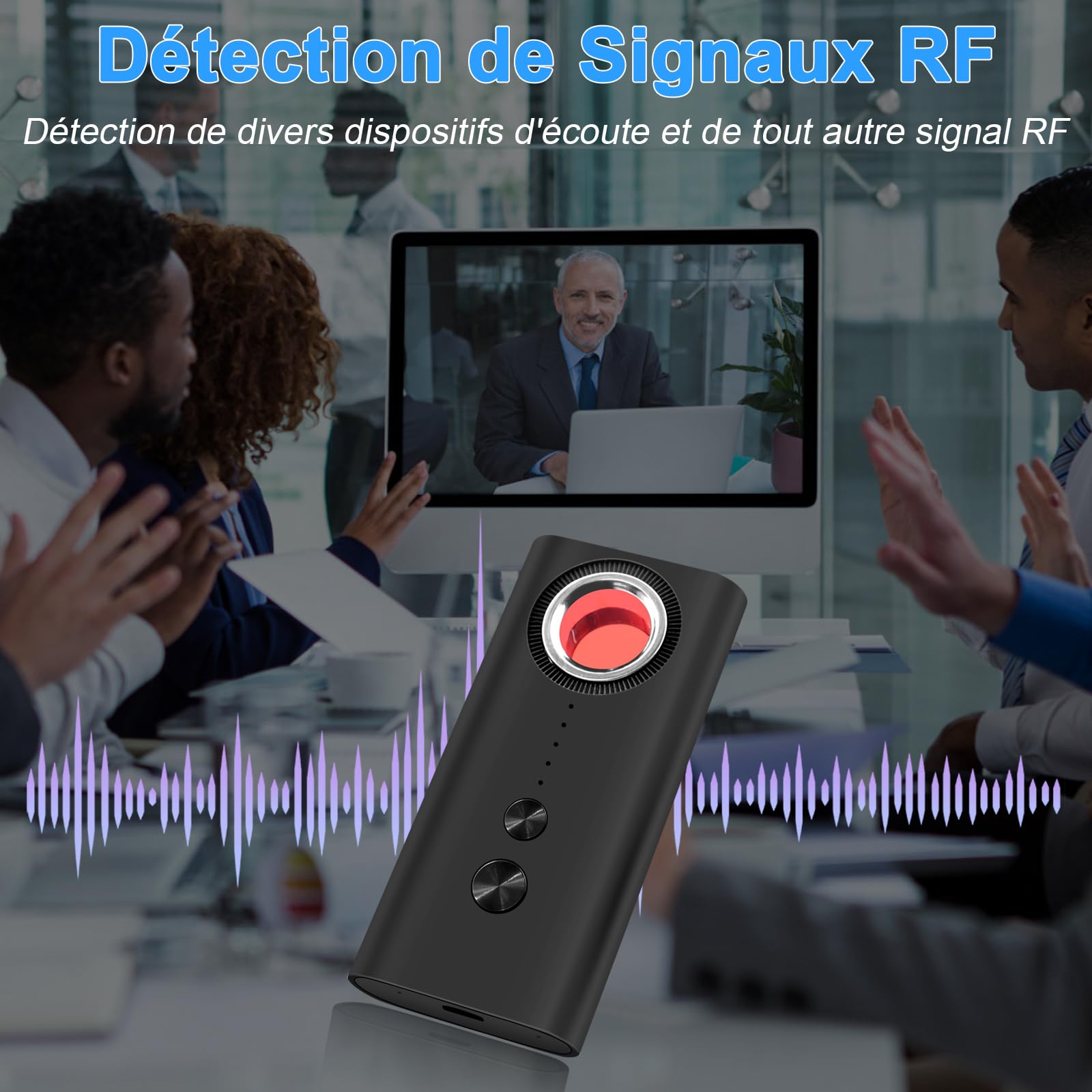 Détecteur de Caméra et Micro Espion - Détecteur de Bugs Caché à Distance pour Bureau, Hôtel, Maison