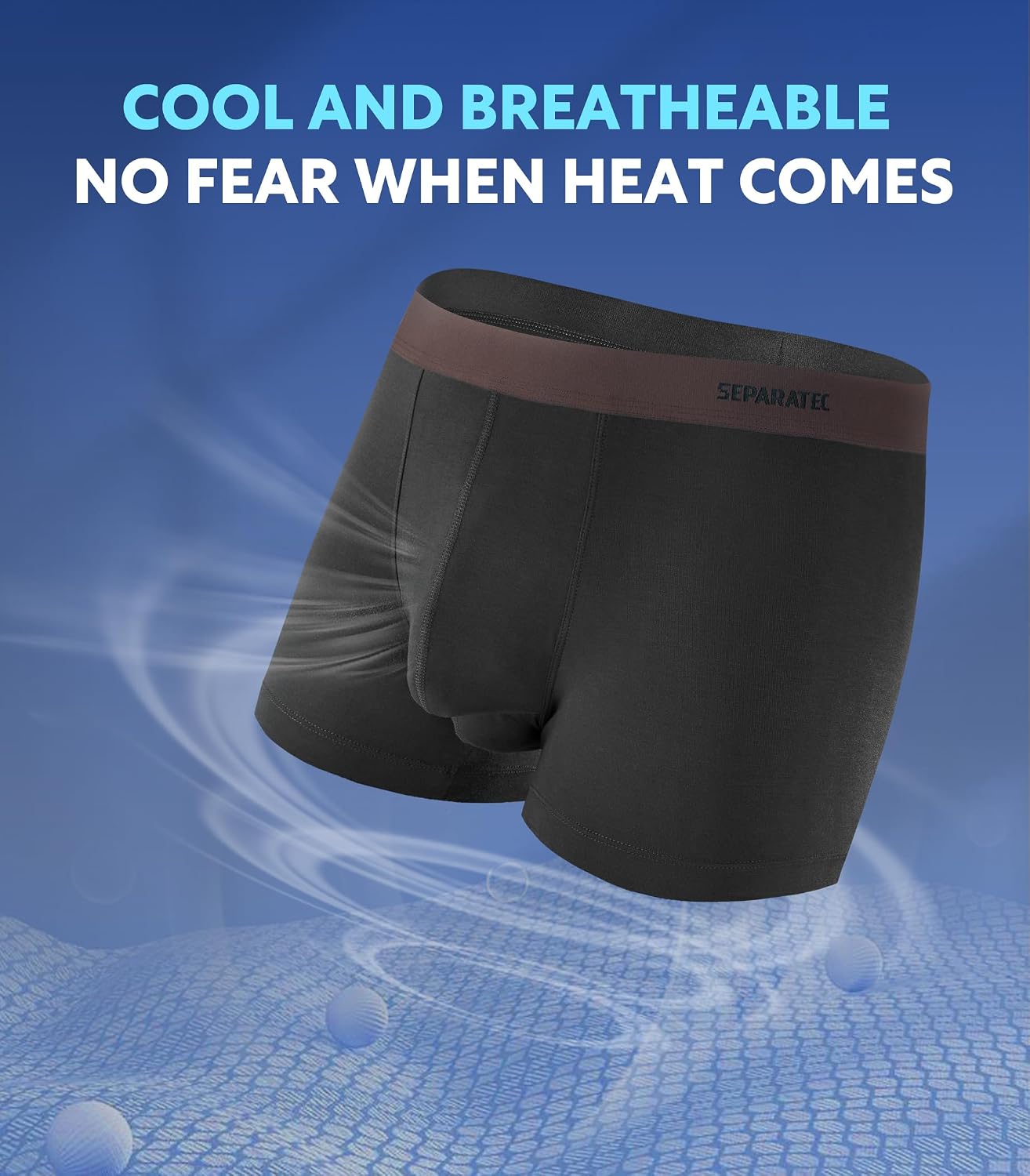 Separatec Mens Underwear Rayon Made from Bamboo Underwear Men, 3.5-Inch Legs Breathable Trunks for Men, 4 Pack