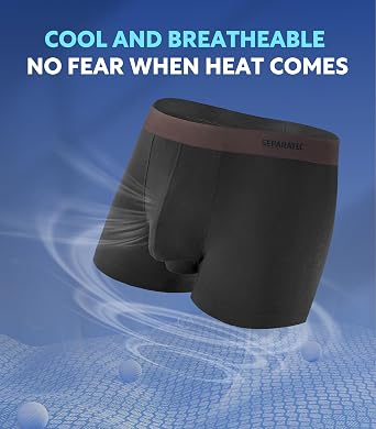 Separatec Mens Underwear Rayon Made from Bamboo Underwear Men, 3.5-Inch Legs Breathable Trunks for Men, 4 Pack
