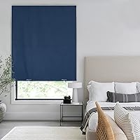Vista 6 de LazBlinds Cortina de puerta 100% opaca, sin herramientas, sin taladro, persianas inalámbricas para ventanas, con aislamiento térmico, protección UV