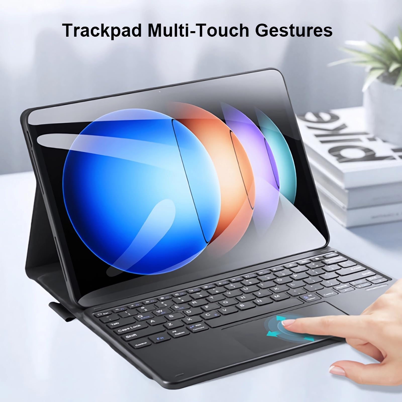 Etui z klawiaturą do Xiaomi Pad 6S Pro 12,4 cala 2024, Wbudowany Uchwyt Na Ołówek, Magnetyczna Odłączana Klawiatura Bezprzewodowa z Myszą Bluetooth