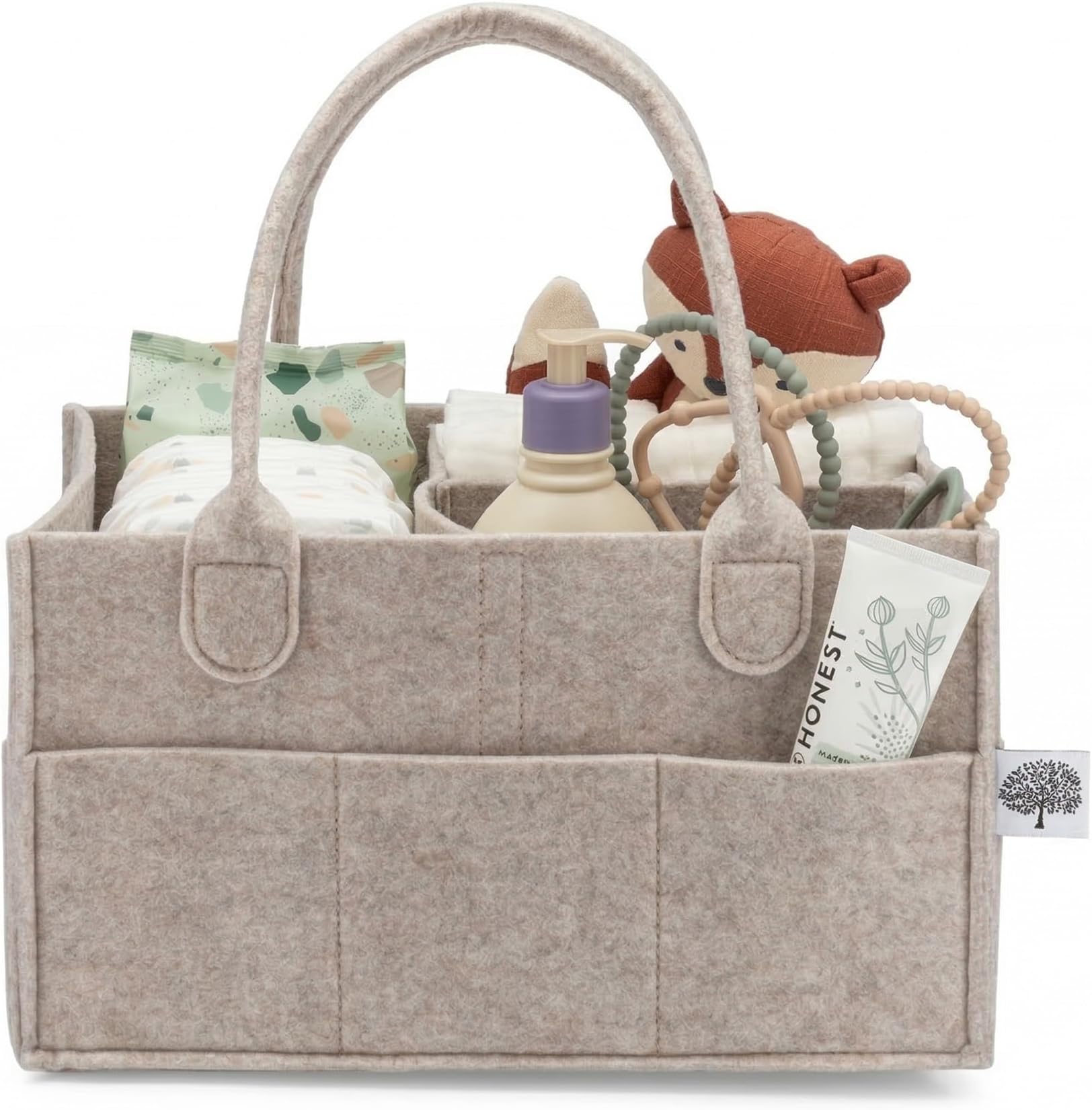 Parker Baby Co. Felt Diaper Caddy Organizer - Regular, Oatmeal