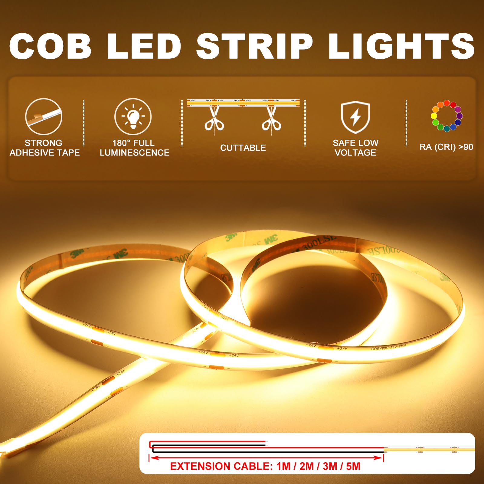 Intelligente Treppenbeleuchtung 16 Stufen Warmweiß 3000K | Bewegungsmelder Treppenlicht mit App & RF-Fernbedienung, Bluetooth Smart Stair Light, COB LED Streifen Indoor