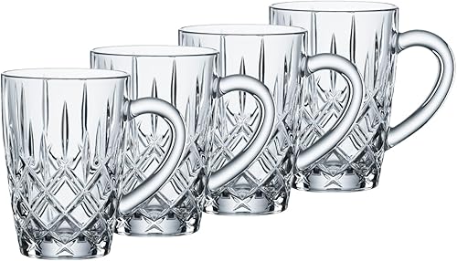 Nachtman Noblesse Collection - Taza para bebidas calientes, juego de 4 tazas de café de vidrio para té, café y cacao caliente, tazas de 11.7 onzas