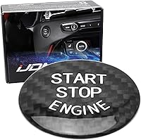 Vista 1 de iJDMTOY Cubierta de botón de arranque/parada de motor de fibra de carbono real negra de estilo premium compatible con Toyota MKV Supra GR A90 A91