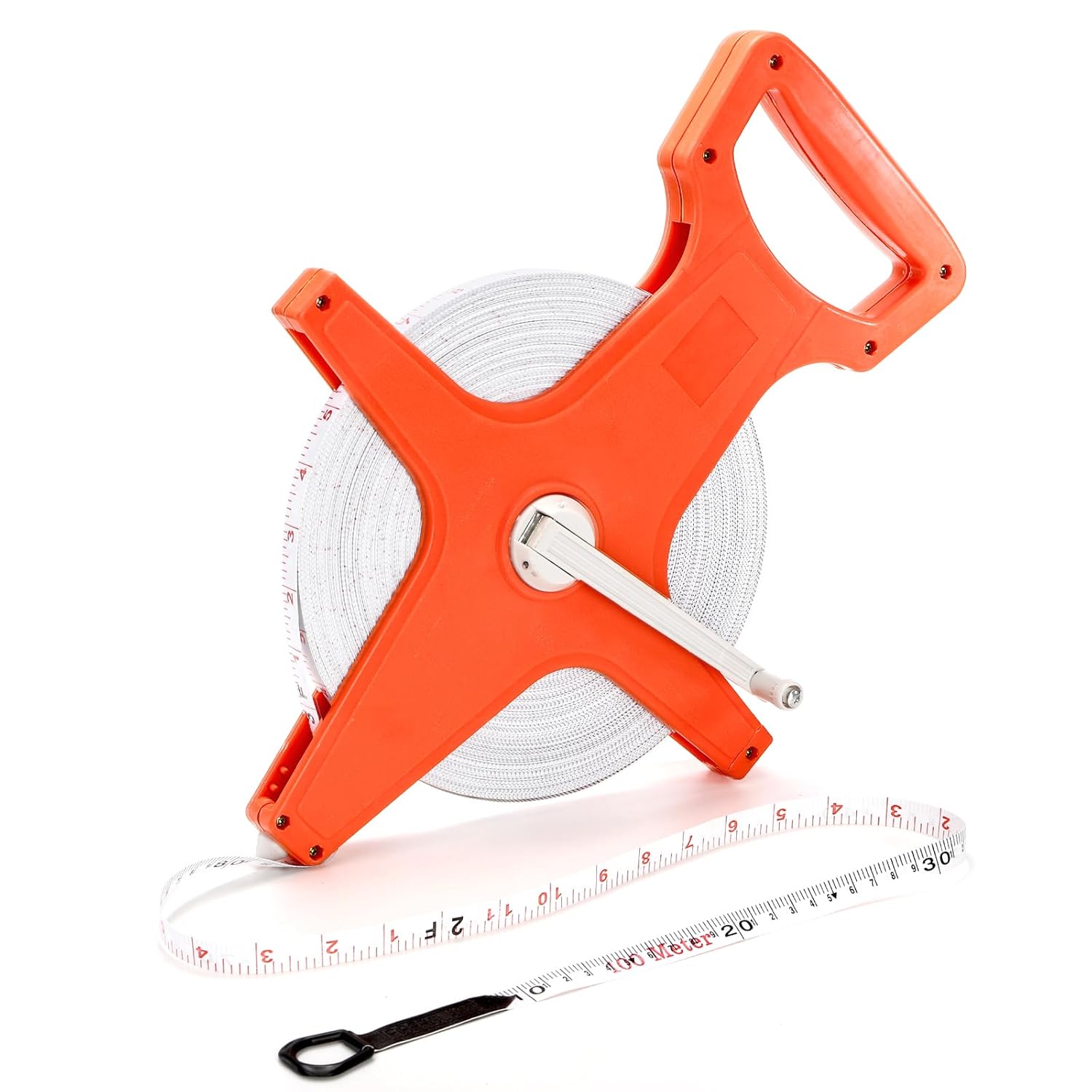 Coloch Open Reel Fiberglass Tape Measure, 330 Feet/100 Meters Yard Measuring Tape Dual Sided Reel Tape with Inch/Metric Scale Retractable Long Tape Measure for Engineer, Yard, Field, Project