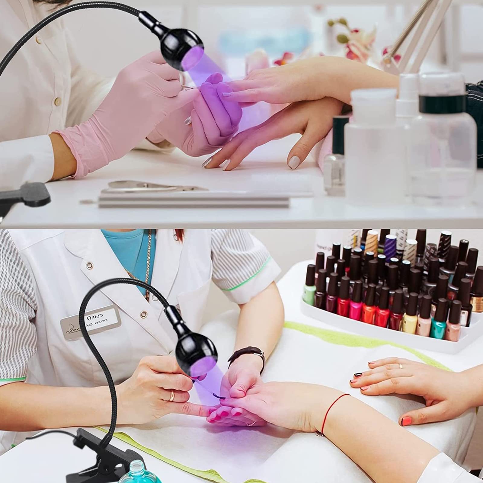 Lampada UV Unghie Gel 3W LED USB Lampada di Essiccazione UV per Gel Resina e Colla UV con Clip e Interruttore,Professionale Lampada Led Unghie Adatto per Manicure Indurimento Resina Nero