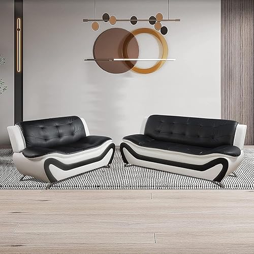 Miniatura 7 de Juego de muebles contemporáneos de sala de estar, juego de sofá de piel sintética para sala de estar, casa, dormitorio, oficina, apartamento