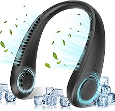 Timiyou Portable Silent Neck Fan, Hands-Free Bladeless Neck Fans, 360° Airflow, USB Neck Fan for Travel, Home, Office, Gift (Ferrous)