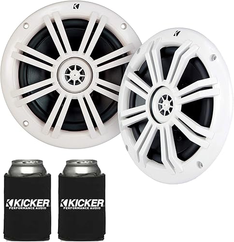 KICKER Blanco OEM reemplazo marino 6,5" altavoces coaxiales de 4 ohmios