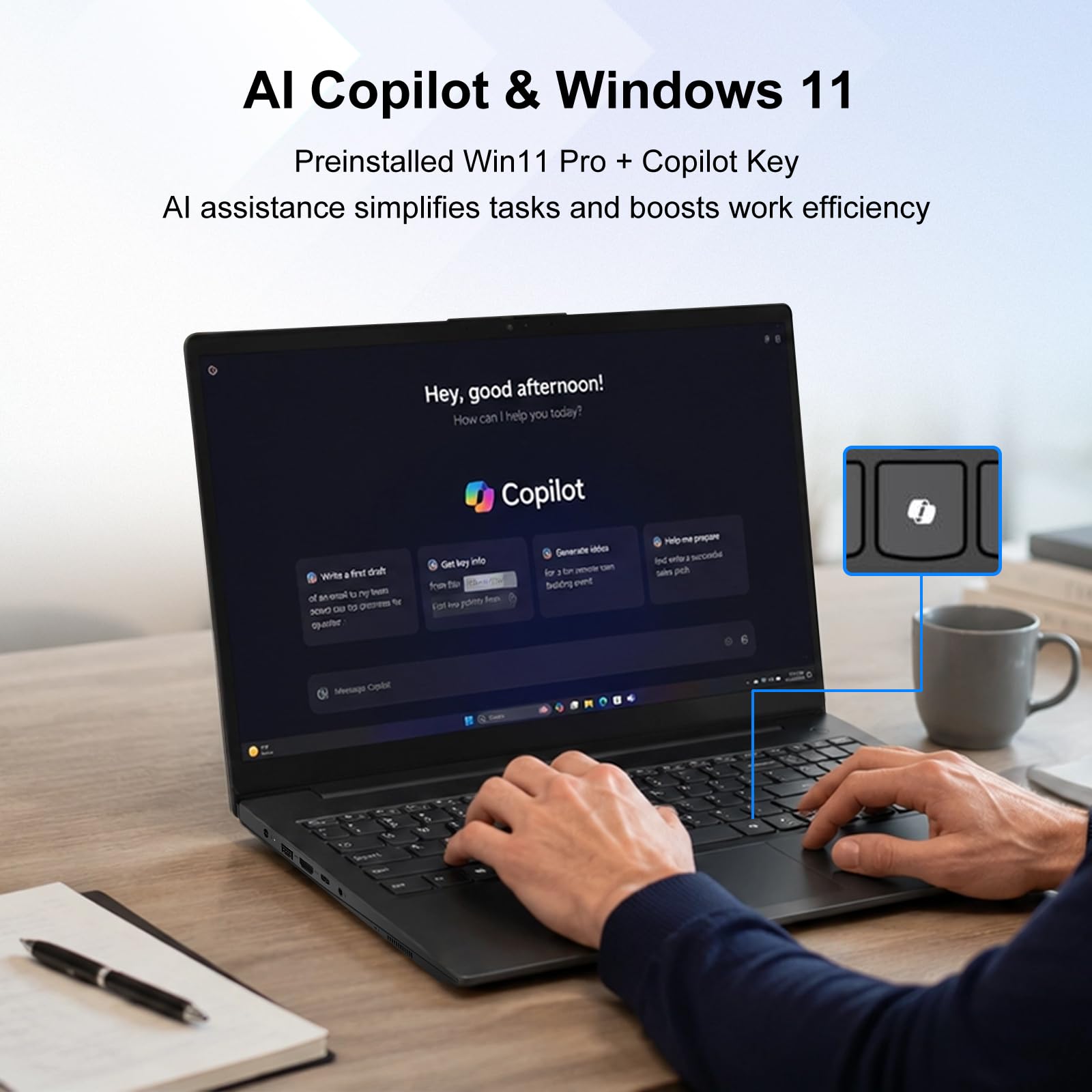 Lenovo V15 Gen 5 15.6" FHD Business Laptop, 12GB DDR5 RAM, 512GB di archiviazione, Intel Core i3 6-core CPU, W11 Pro, Ethernet RJ-45, AI Copilot Key, Webcam w/Shutter, Security Chip Discrete TPM 2.0