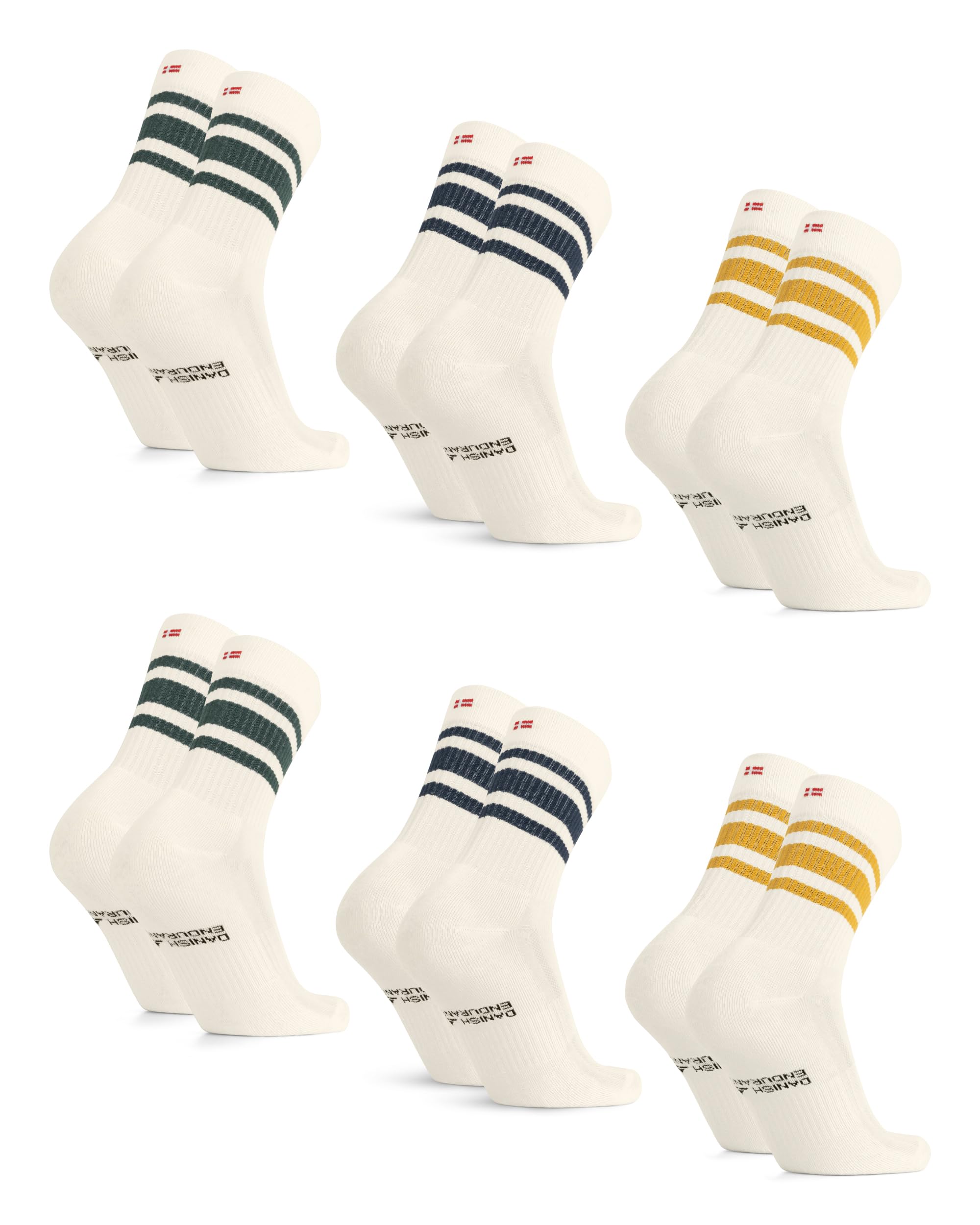 DANISH ENDURANCE Calzini da Tennis in Cotone Organico, Calze Sportive per Padel, Sport, Palestra e Allenamento, Unisex, 3 o 6 Paia