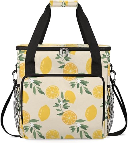 Bolsa de transporte para cafetera de limón con patrón para Keurig K-Mini o K-Mini Plus K-Cup Pods Almacenamiento portátil Cafetera Bolsa de viaje