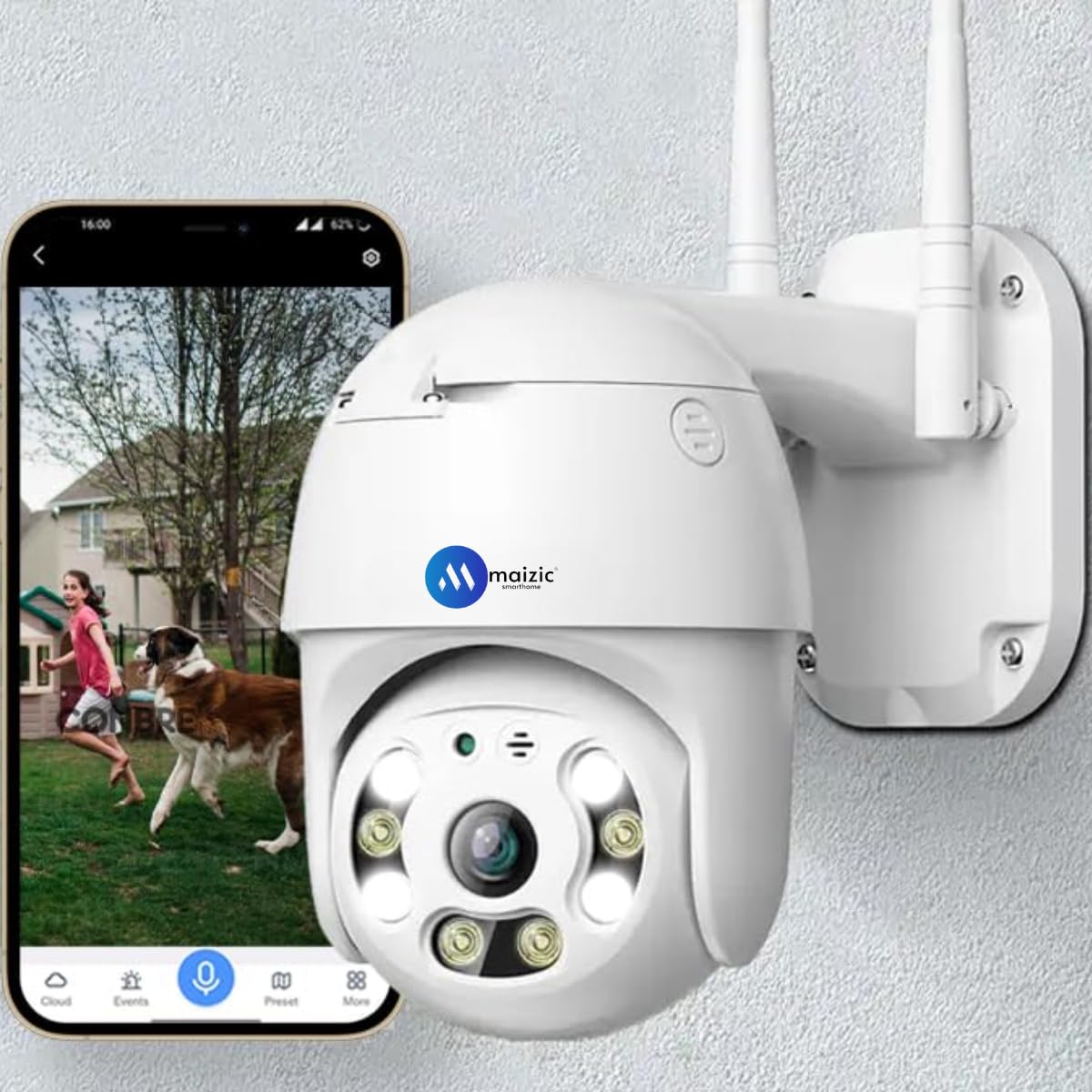 Maizic Smarthome 360° 3MP Full HD Wi-Fi Wireless IP CCTV Security Camera, Night Vision, Two-Way Communication, Motion Track, PIR Human Detection, Up to 128GB SD Card Support-picture-37