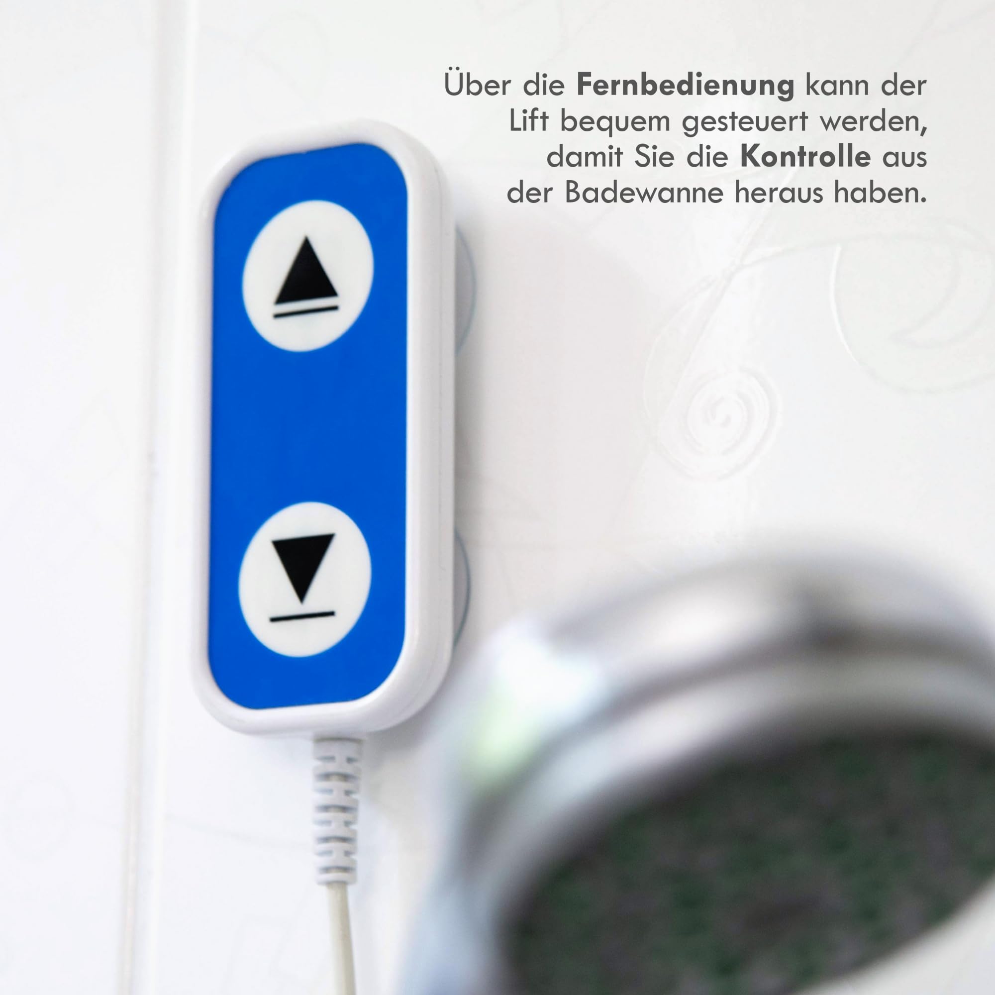 Einstiegshilfe Badewanne/Badewannentuchlifter für Senioren Wannenlift/Lift, Gehäuse: ca. 56 x 30 x 11 cm (LxBxT) elektrischer Duschhocker/Duschstuhl/Badewannenlift, weiß