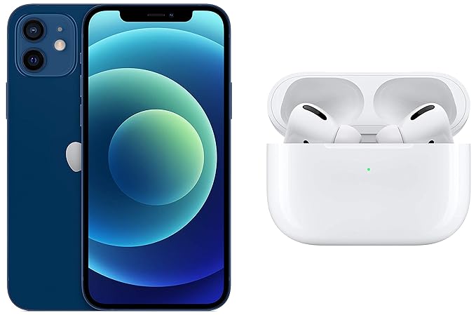 New Apple iPhone 12 (128GB) - Blue with Apple AirPods Pro