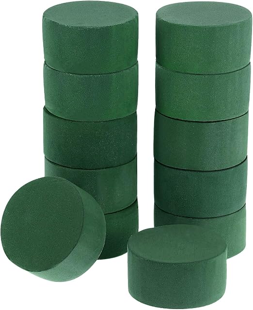 12 Pieces Round Floral Foam, Wet Floral Foam Green Flower Foam DIY Flower Arrangement Kit Wedding Aisle Flowers, Party Decoration