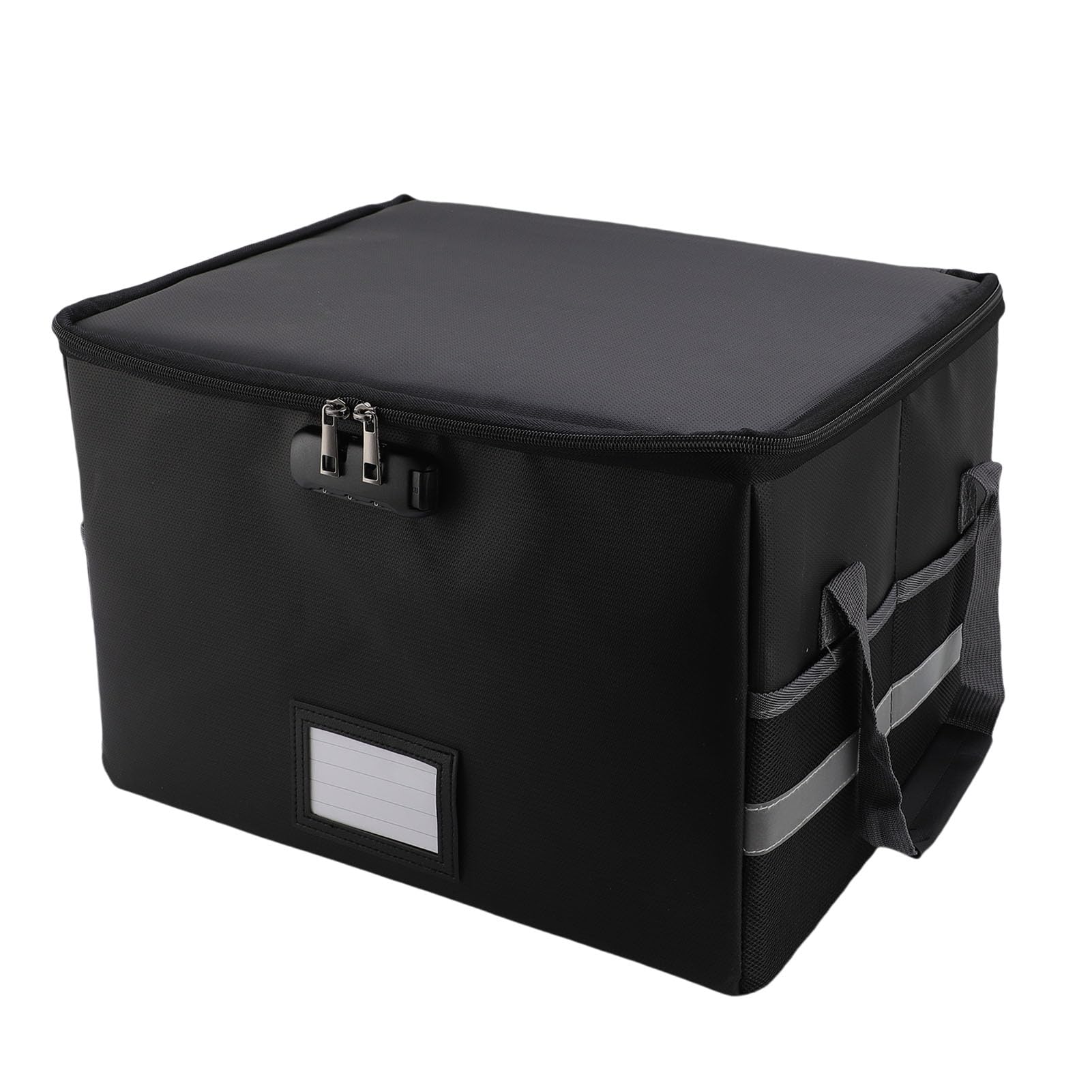 Borsa Portadocumenti Ignifuga, Scatola Portadocumenti Ignifuga con Serratura, Strisce Riflettenti Antistatiche, Organizer Portatile per Lettere, Documenti Legali, Foto, Oggetti di Valore