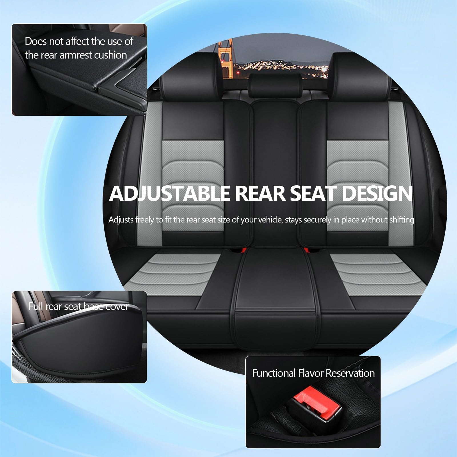 Ensemble De Housses Siège Auto, pour Citroen e-C3 Aircross (2024-2026) Confortable Antidérapants Et Respirant Quatre Saisons Protection Couvre,B