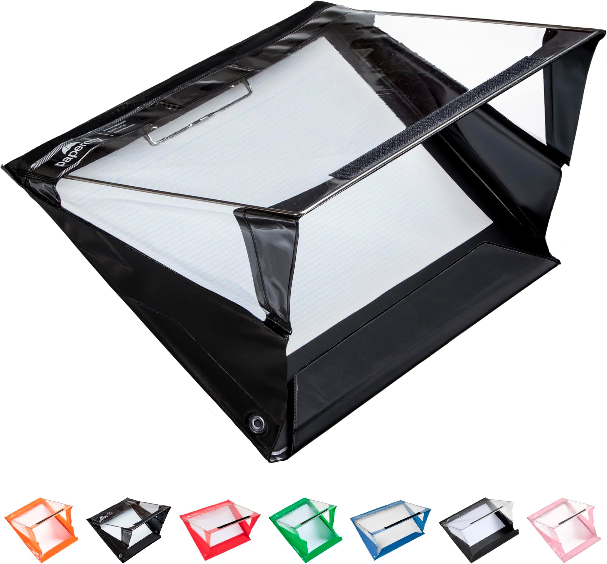 Waterproof Clipboard A4 Landscape by Paperdry, Black, Superior PVC Plastic with Cold Protection, Outdoor Covered Clip Board with Storage, A4 Waterproof Document Holder