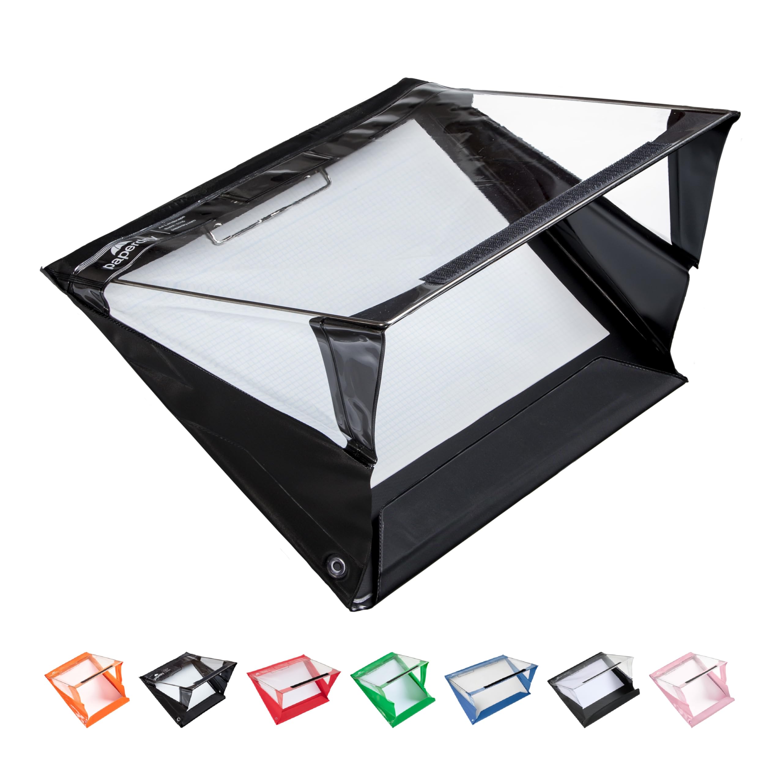 Waterproof Clipboard A4 Landscape by Paperdry, Black, Superior PVC Plastic with Cold Protection, Outdoor Covered Clip Board with Storage, A4 Waterproof Document Holder