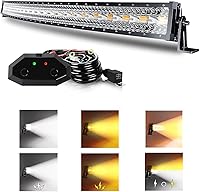 Vista 14 de ASLONG Barra de luz LED de 22 pulgadas 120 W con parpadeo blanco/ámbar y seis modos de luz de inundación y penetración para todoterreno, 1 pieza