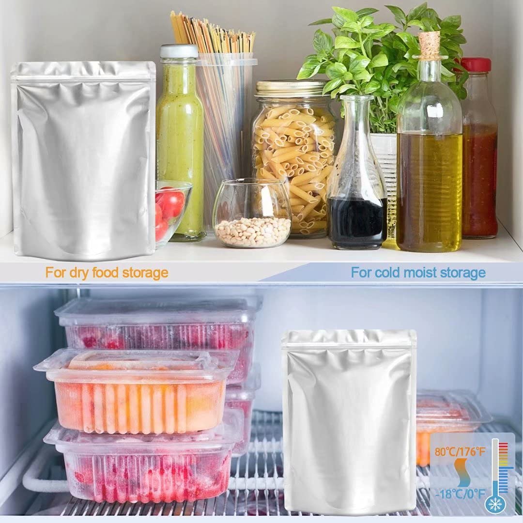 100 Pieces 4 Sizes Mylar Bags Variety Pack, 5 Mil Mylar Bags for Food