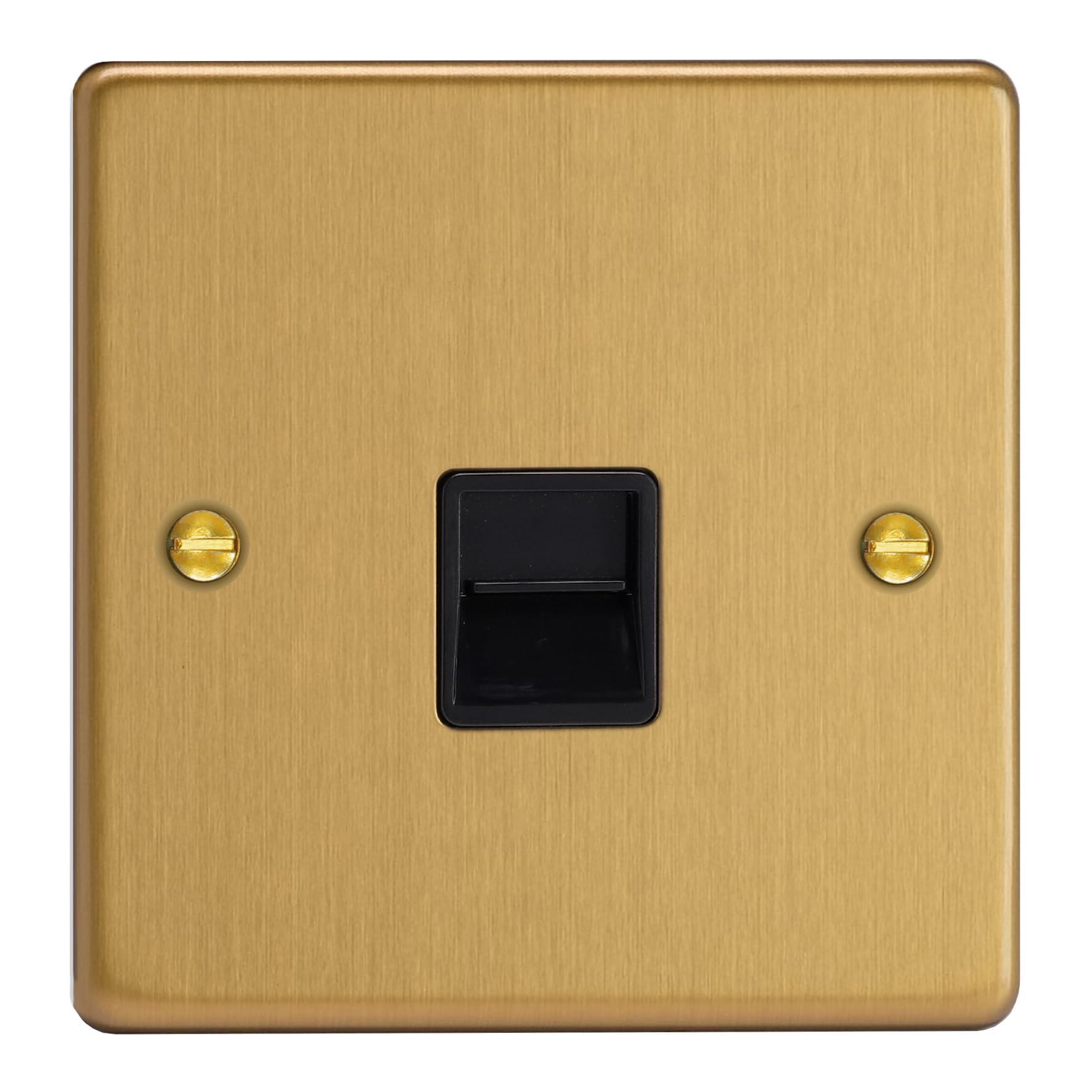 Varilight Brushed Brass 1-Gang Telephone Master Socket