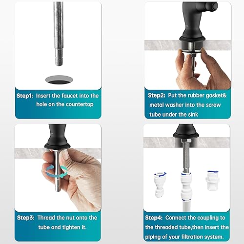 Miniatura 8 de EKRTE Moderno mejor grifo purificador de agua potable de latón, grifo comercial de filtración de agua de níquel cepillado fregadero de barra de