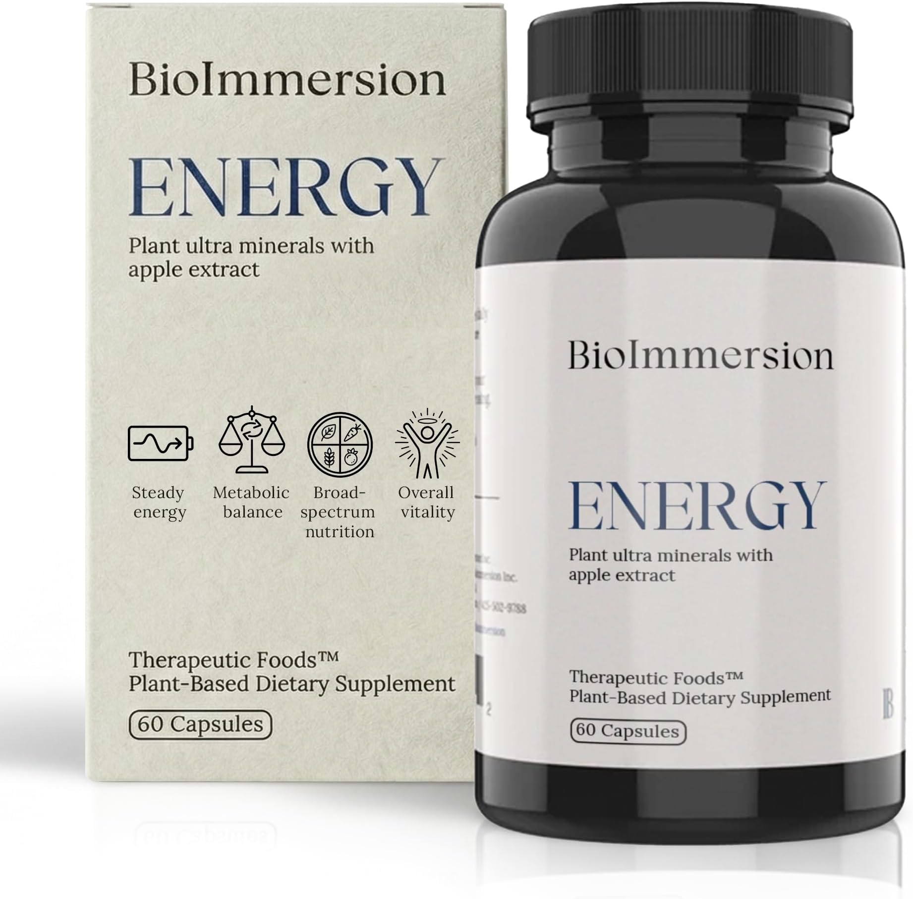 Vitality Extract, Energy Supplement 60 Caps. 72 Trace Minerals from Ancient Mesozoic Plants w/Apple Extract | Polyphenol-Rich Supplement to Energize Vitality, Endurance Booster & Metabolism Activator