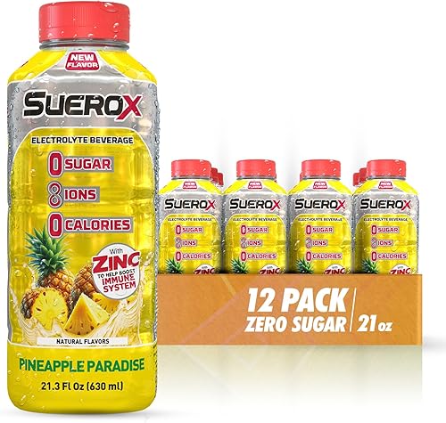 Miniatura 16 de SueroX Bebida Deportiva Sin Azúcar para Hidratación y Recuperación, Bebida de Hidratación con Electrolitos con 8 Iones, Bebidas Deportivas de Cero