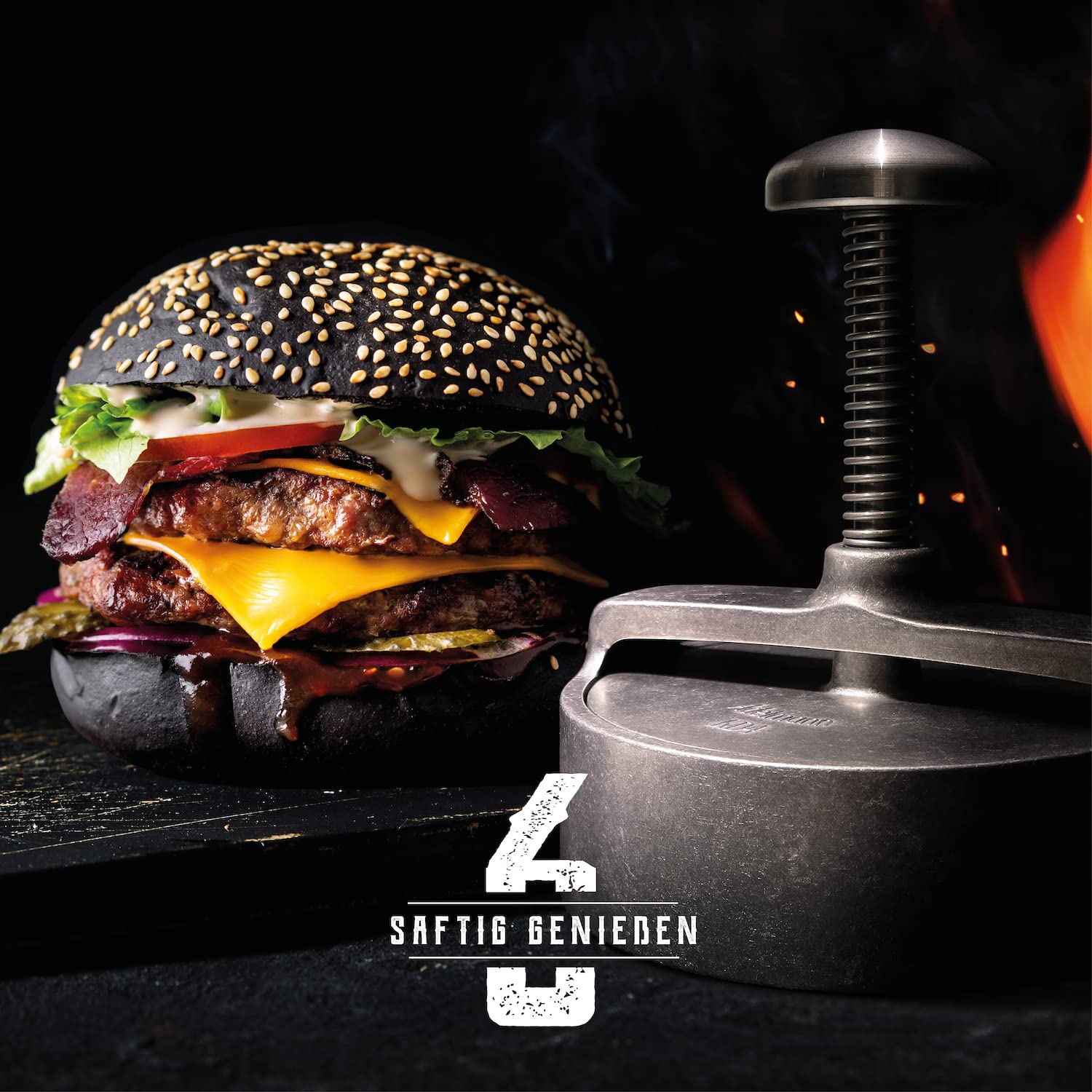 Pressa professionale XL per hamburger | rivestimento antiaderente | 4,9 pollici Hamburger Patty Maker | for perfect patties