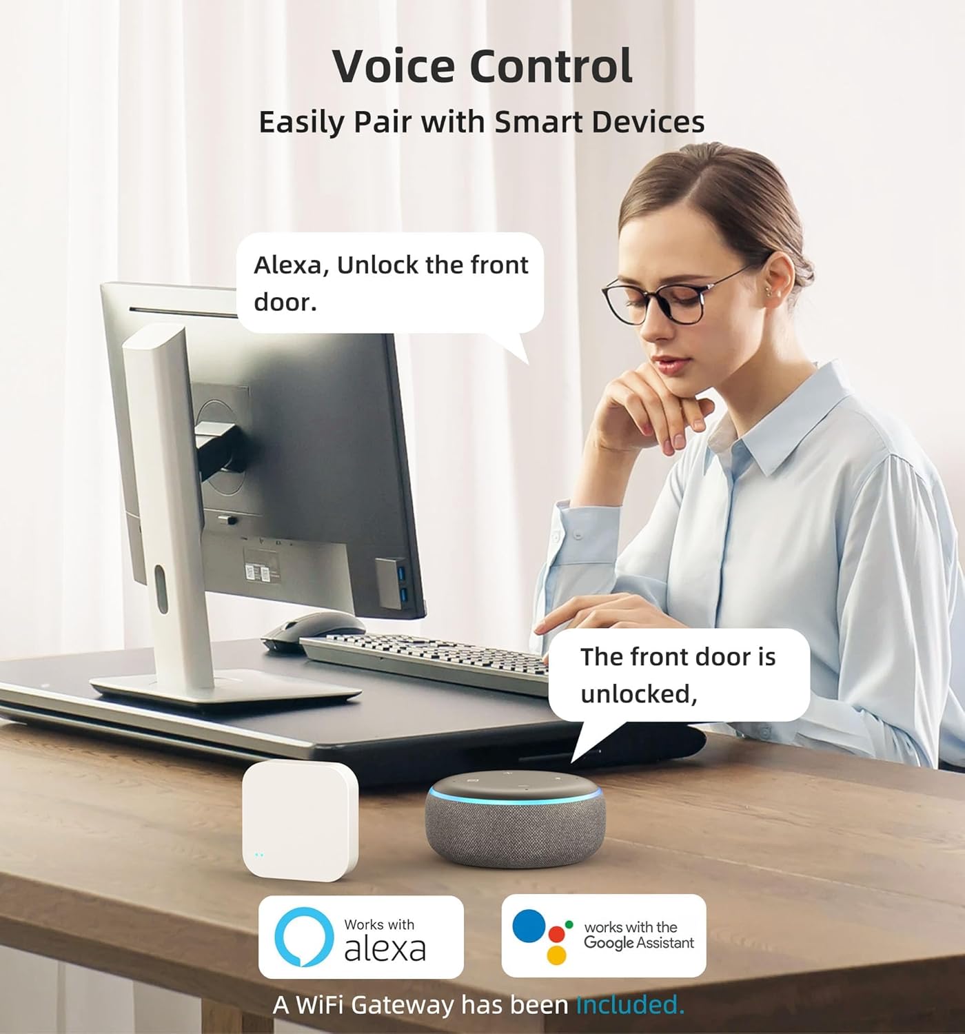 WiFi Deadbolt Smart Lock Fingerprint - HEANTLE Keyless Entry Front Door Locks Bluetooth Deadbolt Alexa APP Remote Control via WiFi