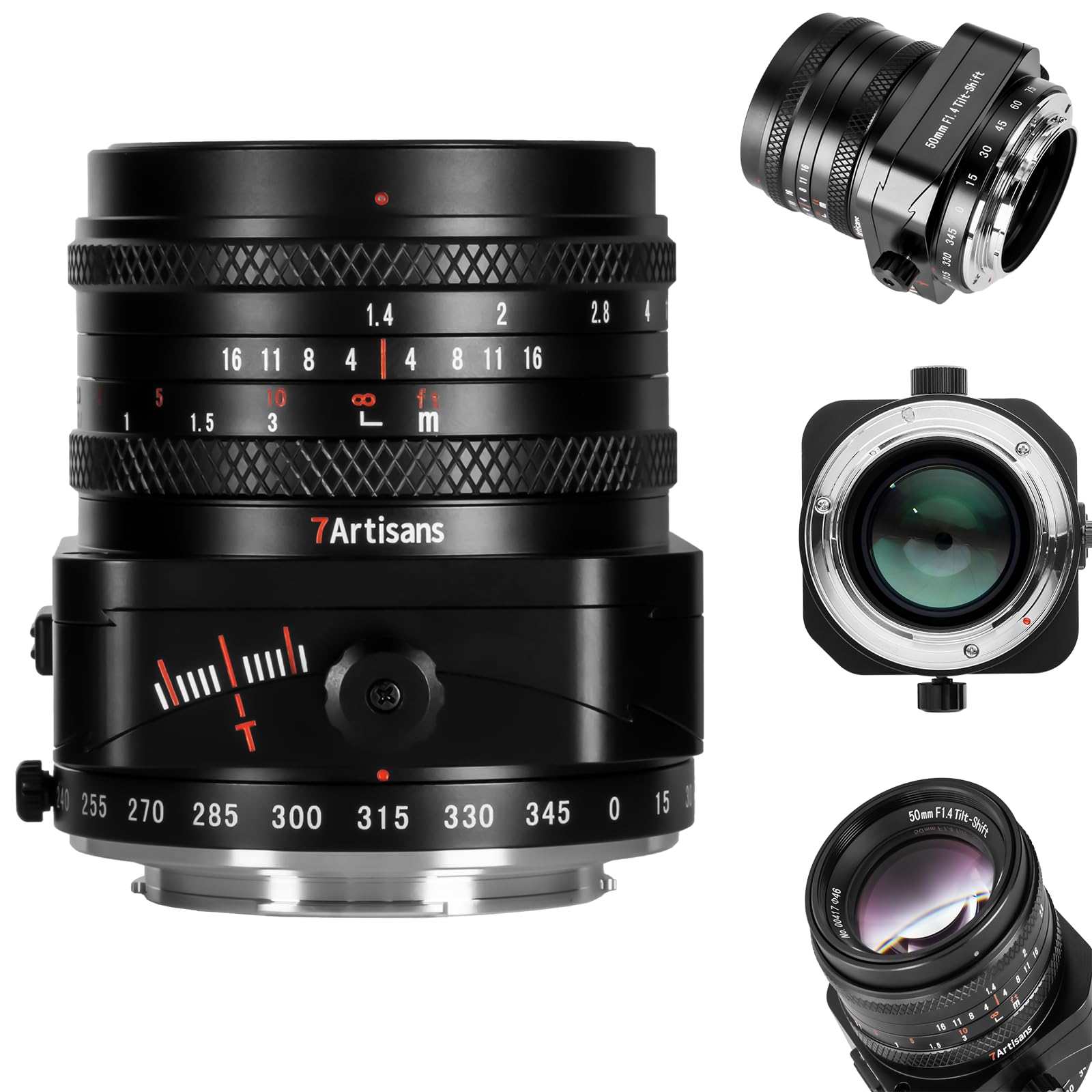 7artisans 50mm f1.4 Objectif Inclinable Demi - Cadre APS - C et 2 en 1 Grande Ouverture Mise au Point de l'appareil Photo Manuel Objectif A6300 A6400 A6500 NEX-3 NEX-3N NEX-5T NEX-5R A7 A7II A7RIII