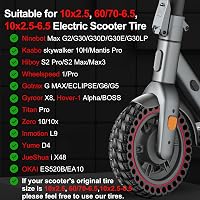 BANGTING 2db Tömör Gumi Roller Abroncs 10x2,5" (60/70-6.5) - Ninebot Max G30/G2 Elektromos Roller Csere Gumiabroncs, Piros 2