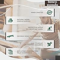 Vista 6 de BoscoMondo - Estante de chimenea de madera maciza, repisa flotante para sala de estar, repisa rústica de madera de granja, fácil montaje en pared