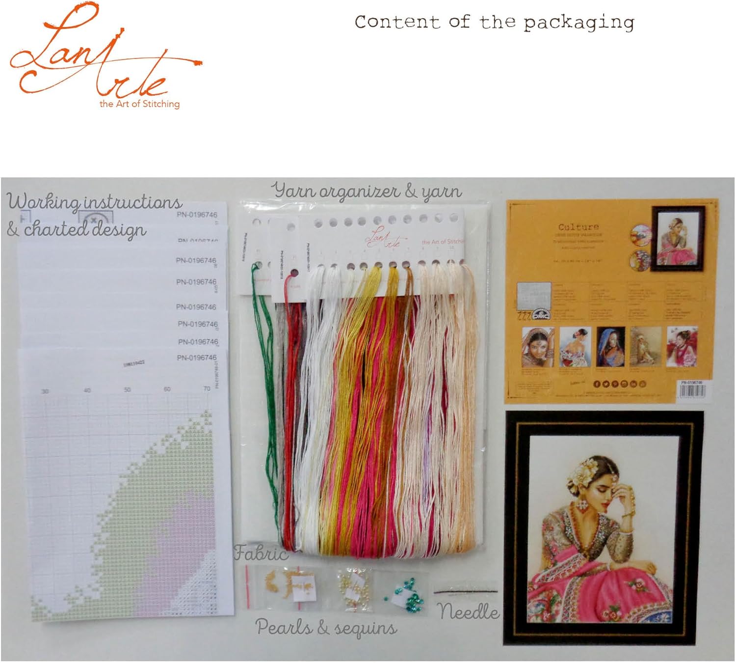 Lanarte Counted Cross Stitch kit Traditional Reminiscence, 35x45cm, DIY