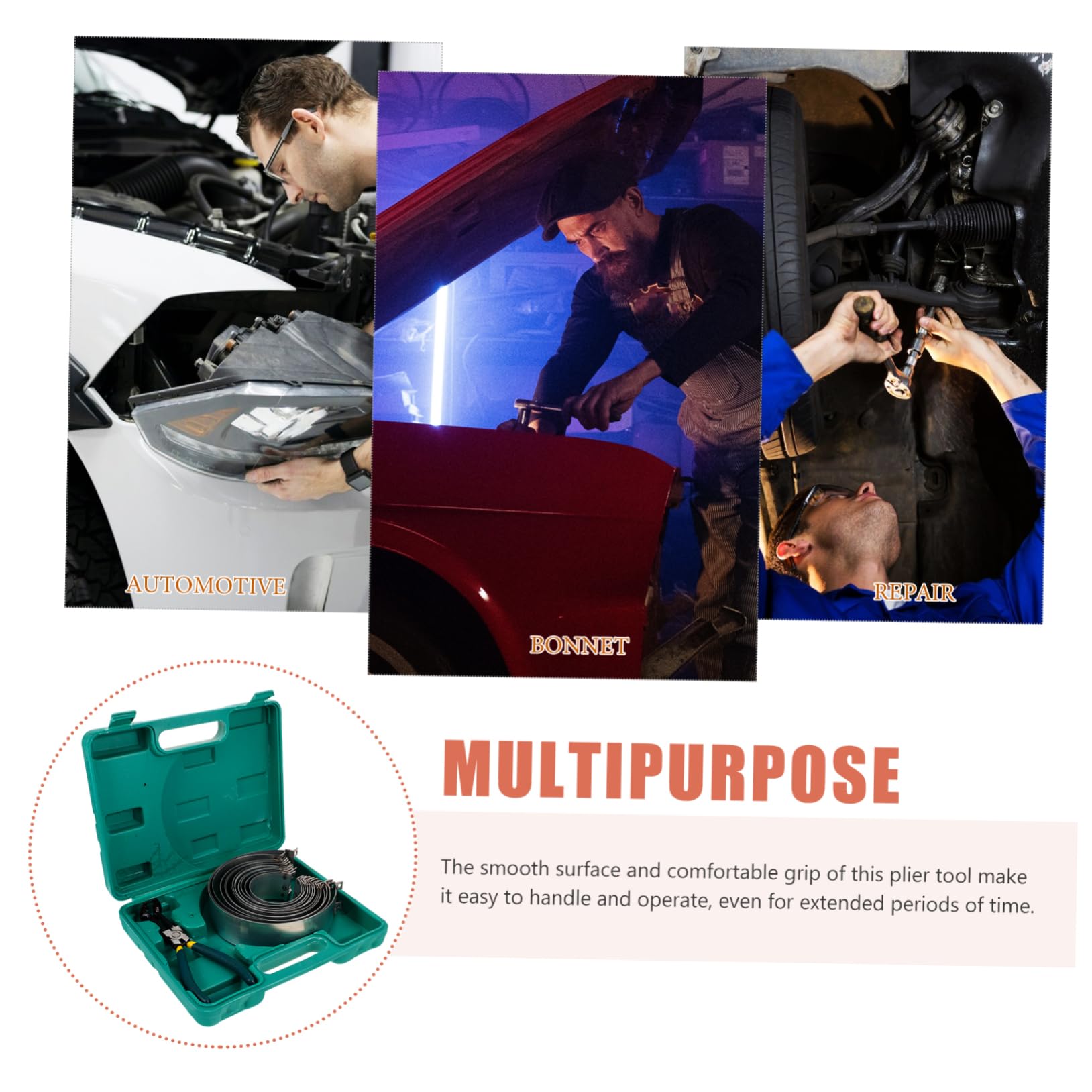 Kit Pinze per Fasce Elastiche Pistone Strumento Compressione Anelli Pistone Utensile Riparazione Motore Auto