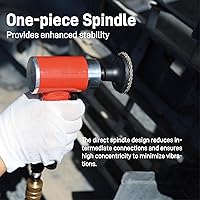 Vista 9 de Kit de pulidora neumática mini lijadora orbital, herramienta de preparación de superficie de ángulo recto de aire de 2 pulgadas con 41 discos