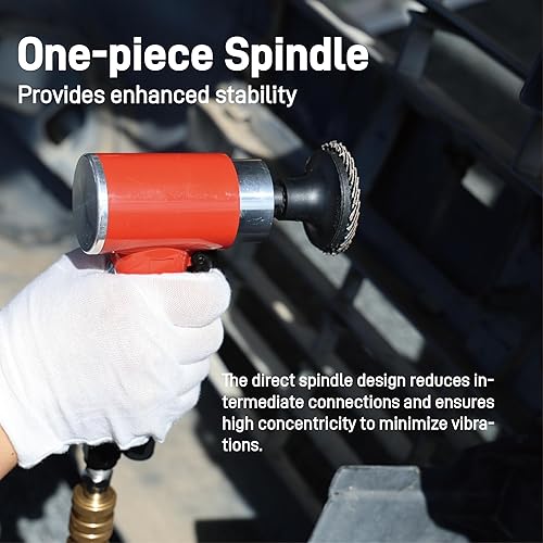 Miniatura 9 de Kit de pulidora neumática mini lijadora orbital, herramienta de preparación de superficie de ángulo recto de aire de 2 pulgadas con 41 discos de