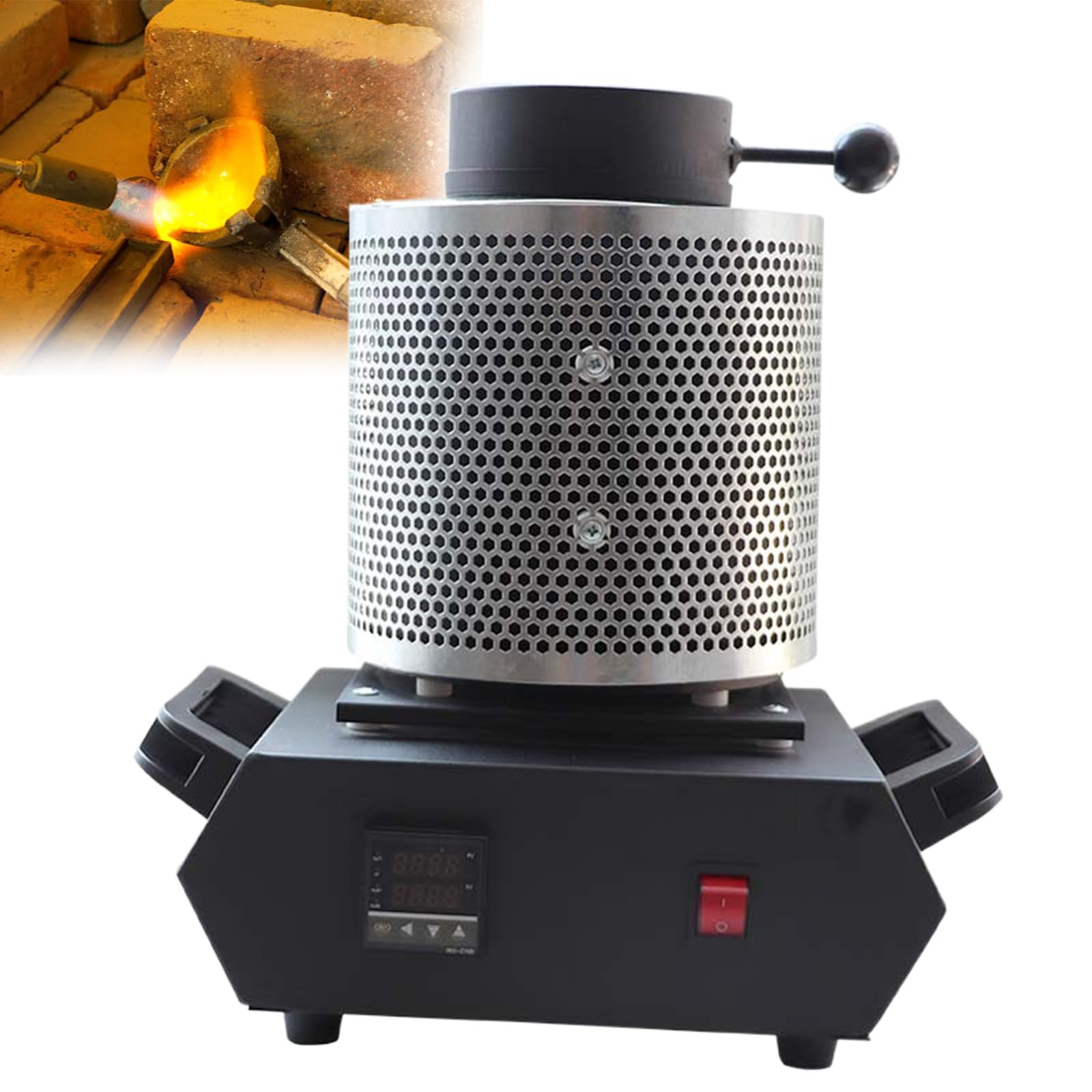 Kit de Horno de Fundición de 3 kg con Crisol de 1150 ℃, Horno Eléctrico para Fundir Metales, Herramientas para Oro, Plata y Aluminio, para Principiantes en el Hogar, Fundición, Forja.