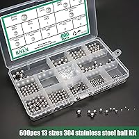Vista 7 de KNLN/600PCS 12 Tamaños de Bolas de Rodamiento de Bicicleta Acero Inoxidable Bolas de Acero de Precisión Acero Inoxidable Kit Suelto Surtido 1mm