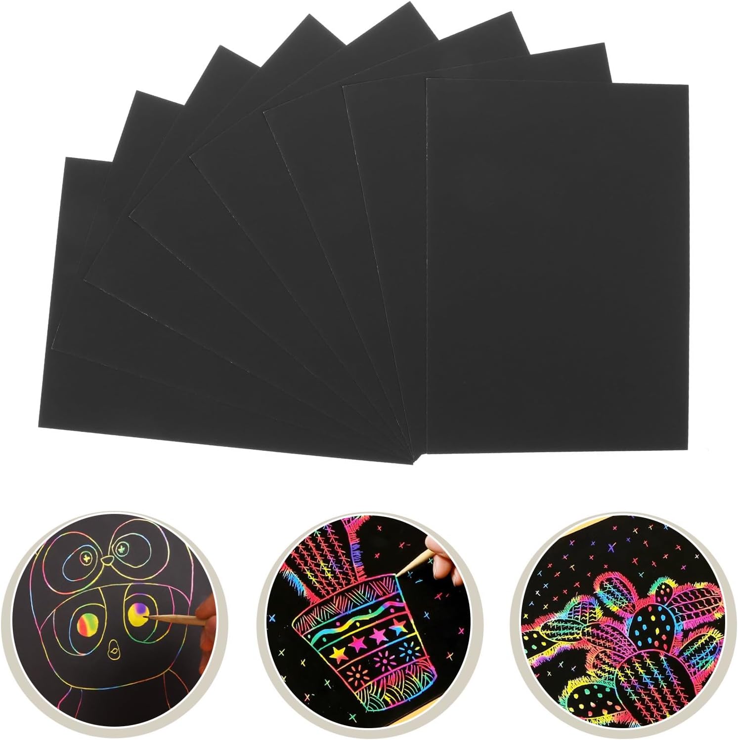55pcs Scratch Drawing Paper Set with Pens