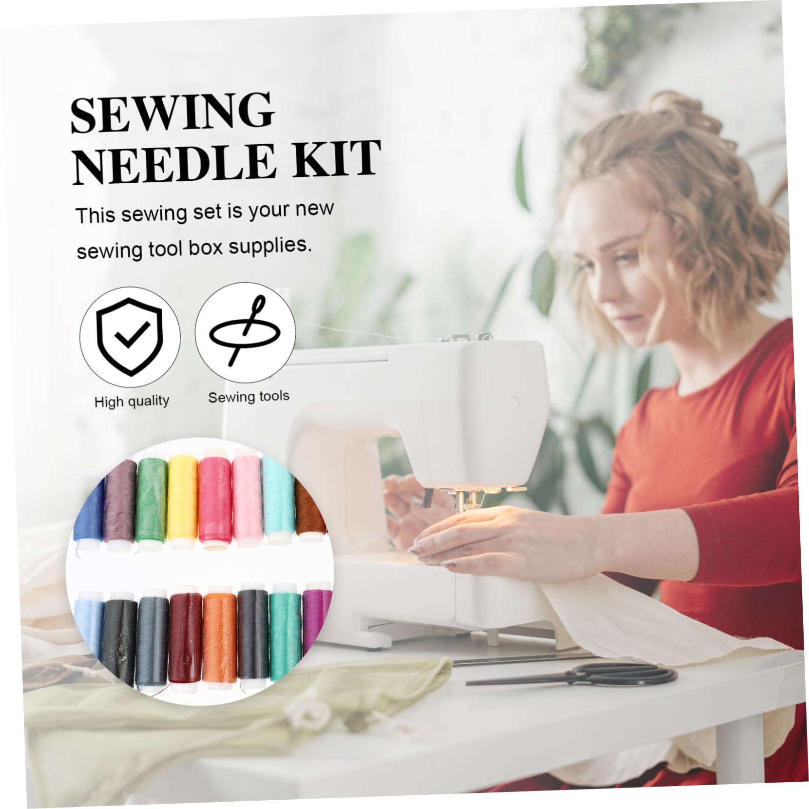 STOBOK Kit Di Strumenti Per Filo Da Cucito 50 Pezzi Kit Di Aghi Da Cucito Compatto E Portatile Per Viaggi Decorazioni E Riparazioni Di Indumenti