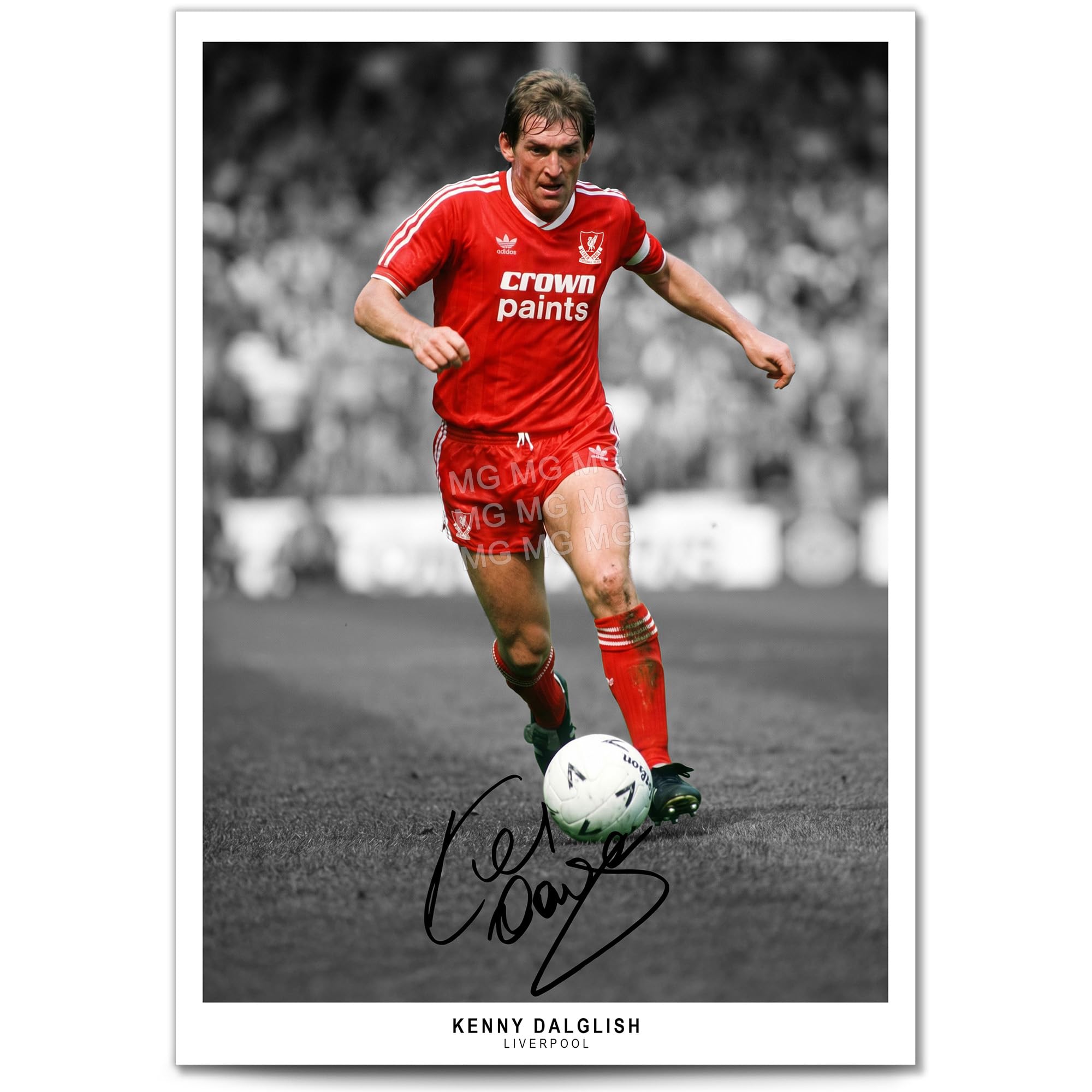 Mounted Gifts Trading B&W A4 Print Unframed Kenny Dalglish Liverpool Legend Signed Photo Poster A4/A3 Print Picture Display Framed Autograph Memorabilia Gift Football Fans Scotland (B&W A4 Print Unframed)