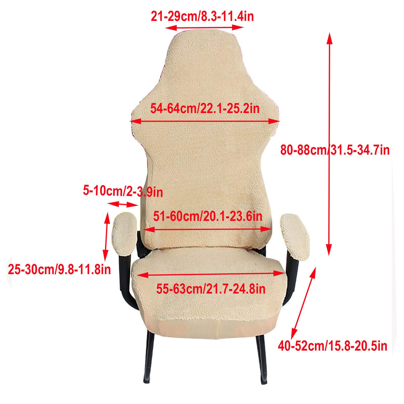 Zerci Housse universelle lavable pour chaise d'ordinateur de jeu/course ( housse uniquement, chaise non incluse) (noir, cuir synthétique