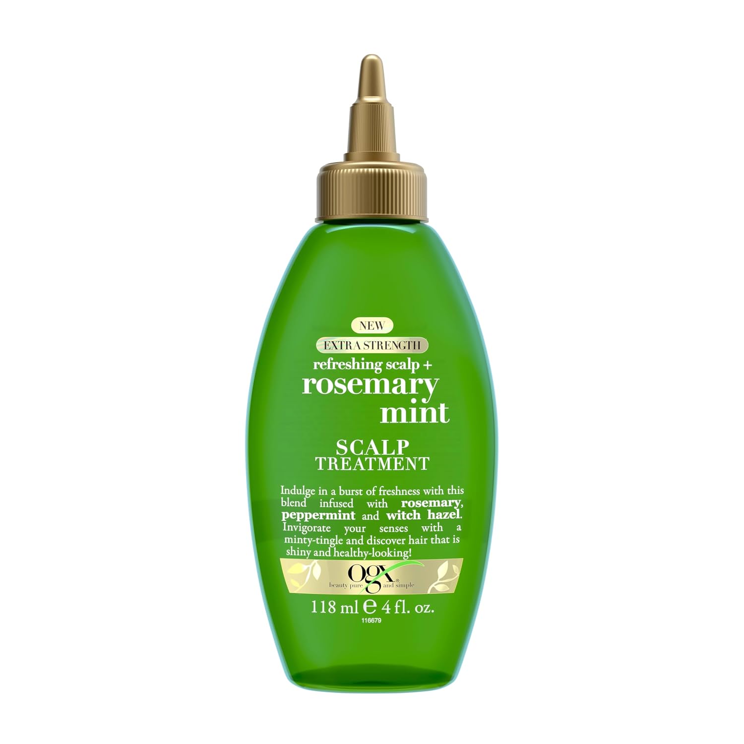 OGX Extra Strength Refreshing Scalp + Rosemary Oil Mint Dry Scalp Treatment, Peppermint & Witch Hazel Scalp Detox, Clarify